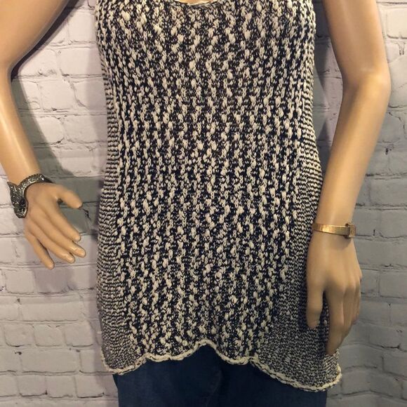CAbi Black White Tape Yarn Tank Top Tunic Loose Fit Oversized XS - Picture 4 of 8